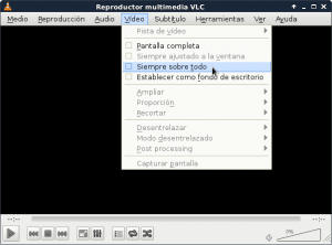 Visualización correcta del software VLC