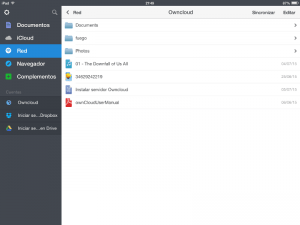 Navegando datos Owncloud en iOS