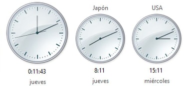 Agregar relojes para zonas horarias diferentes en Windows