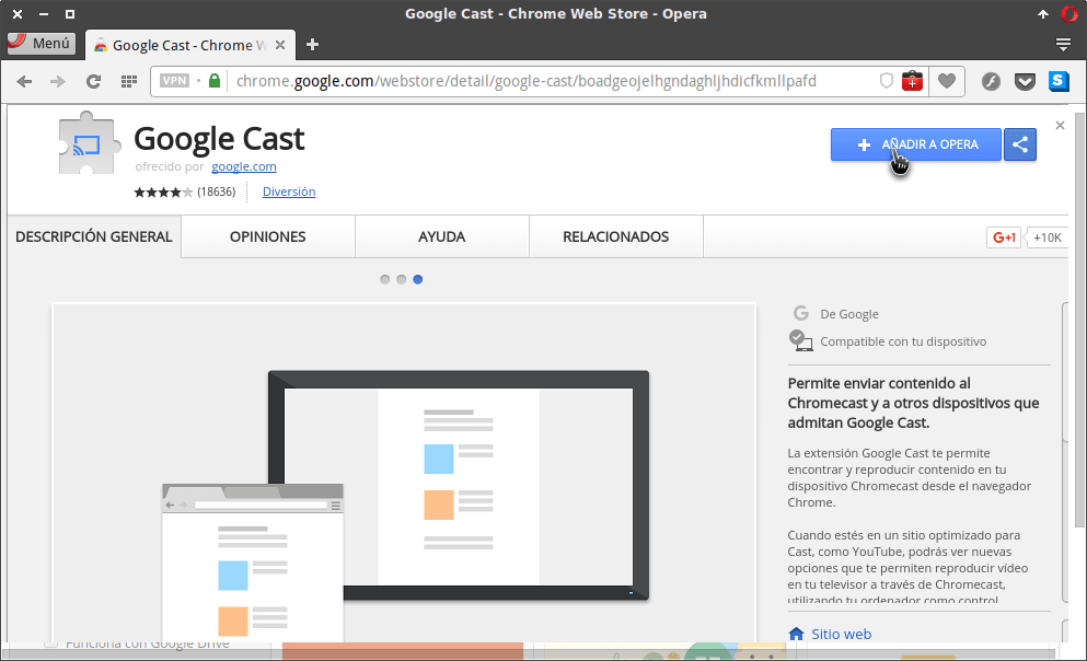 Instalar extensión de Chrome en Opera