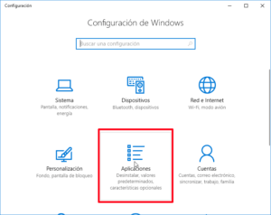 Entrar al panel de configuración de Windows 10