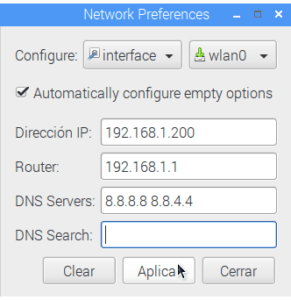 Configurar una IP fija en Raspbian