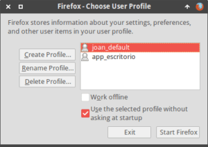 Nuevo perfil de Firefox creado