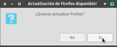 Notificación para la instalación de Firefox