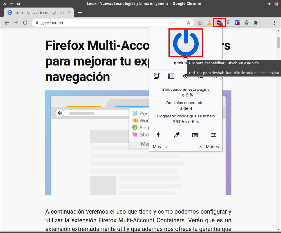 Como usar uBlock Origin de forma avanzada para bloquear contenido web